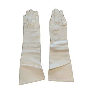 Women's Vintage Elbow Length Formal Gloves White Size 7.
